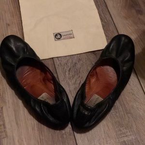 Lanvin leather ballerina flats. Normal wear.